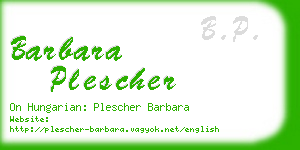 barbara plescher business card